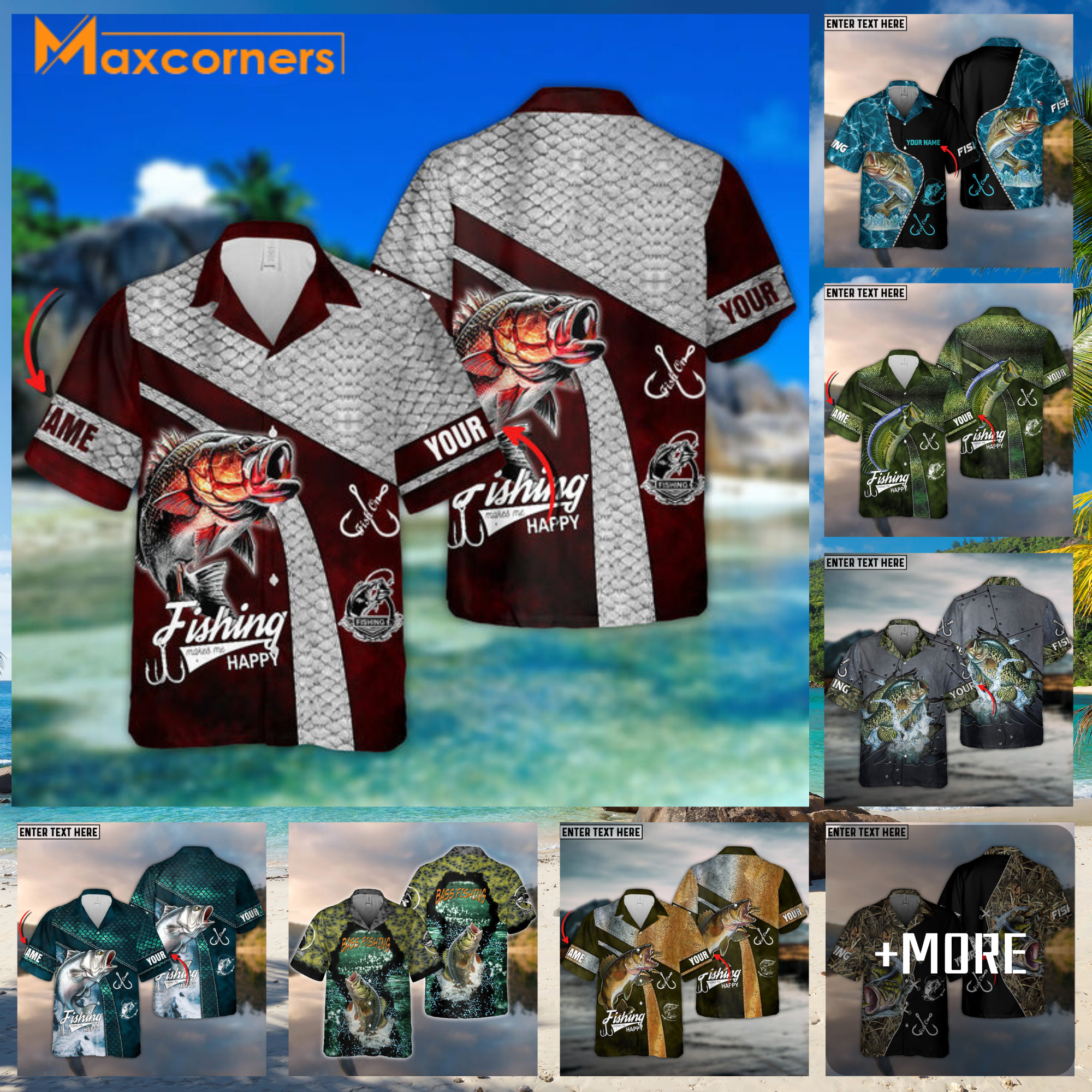 NEW FISHING HAWAIIAN SHIRT