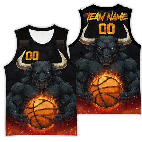 Maxcorners Darts Bull Angry Flame Bullseye Multicolor Options Personalized Name, Team Name 3D Basketball Shirt For Barry