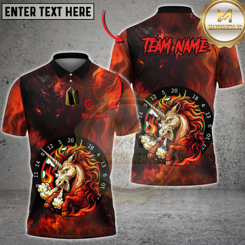Maxcorners Darts Unicorn DartBoard Design Multicolor Customized Name, Team Name 3D Shirts For Kerry