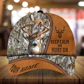 Maxcorners Epic Triphatee Fashion Leather Pattern Hunting Deer Personalized Hats 3D Multicolored