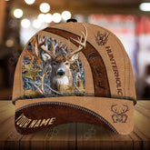Maxcorners Premium Leather Pattern Hunting Deer Personalized Hats 3D Multicolored