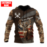 Maxcorners Deer Hunting Camo Season Custom Name Shirt 3D All Over Printed Clothes