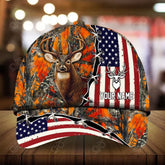 Maxcorners American Flag Hunting Personalized Hats 3D Multicolored