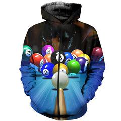 Maxcorners Customized Name Billiards Black And White 3D All Over Printed Clothes