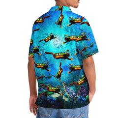 Maxcorners Scuba Diving Creature Colorful Hawaiian Shirt