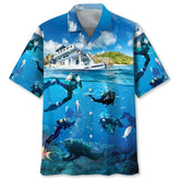 Maxcorners Scuba Diving Crúie Vacation Colorful Hawaiian Shirt