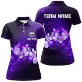 Maxcorners Bowling And Pins Lightning Thunder Bowling Team Multicolor Option Customized Name 3D Shirt For Women