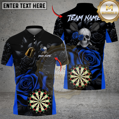 Maxcorners Darts Skull And Roses Multicolor Customized Name, Team Name 3D Shirts