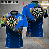 Maxcorners Darts Colorful Multicolor Options Personalized Name, Team Name 3D Polo Shirt