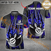 Maxcorners Ball 8 Monster Hand Billiard Jersey Multicolor Options Personalized Name, Team Name 3D Polo Shirt (4 Colors)