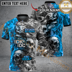 Maxcorners Darts Skull Mutilcolor Options Personalized Name, Team Name 3D Polo Shirt