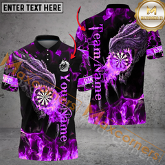 Maxcorners Darts Dragon Dratboard Fire Flame Mutilcolor Options Personalized Name, Team Name 3D Polo Shirt