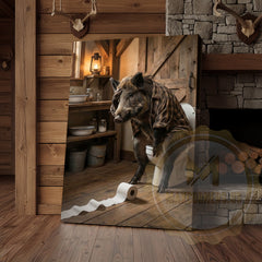 Maxcorners Wild Boar Canvas Rustic Bathroom Toilet Paper Trail Canvas Wall Art