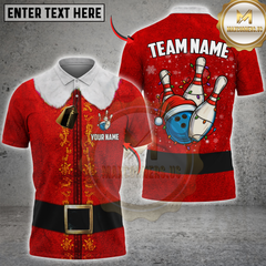 Maxcorners Funny Bowling Lights Elf Multicolor Customized Name, Team Name 3D Shirt