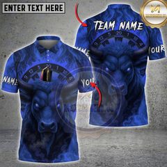 Maxcorners Darts Firestorm Bullseye Personalized Name, Team Name Shirt