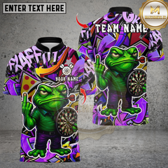 Maxcorners Darts Cartoon Offended Frog Dartboard Multicolor Customized Name, Team Name 3D Shirts