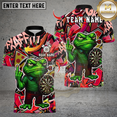 Maxcorners Darts Cartoon Offended Frog Dartboard Multicolor Customized Name, Team Name 3D Shirts