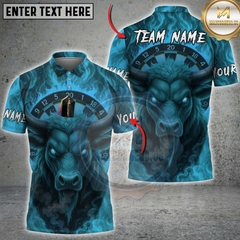 Maxcorners Darts Firestorm Bullseye Personalized Name, Team Name Shirt