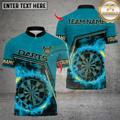 Maxcorners Darts Flaming Dartboard Multicolor Customized Name, Team Name 3D Shirts