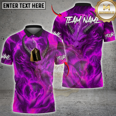 Maxcorners Bowling Inferno Dragon Multicolor Customized Name, Team Name 3D Shirts