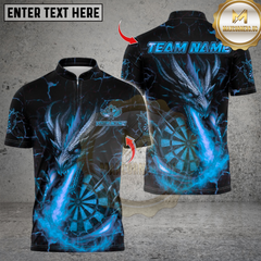 Maxcorners Darts Flame Dragon With Dartboard Multicolor Customized Name, Team Name 3D Shirts