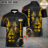 Maxcorners Lion Lightning Bowling Jersey For Team Multicolor Option Customized Name, Team Name 3D Polo Shirt