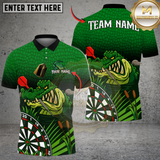 Maxcorners Darts Alligator Customized Name, Team Name 3D Shirt (4 Colors)