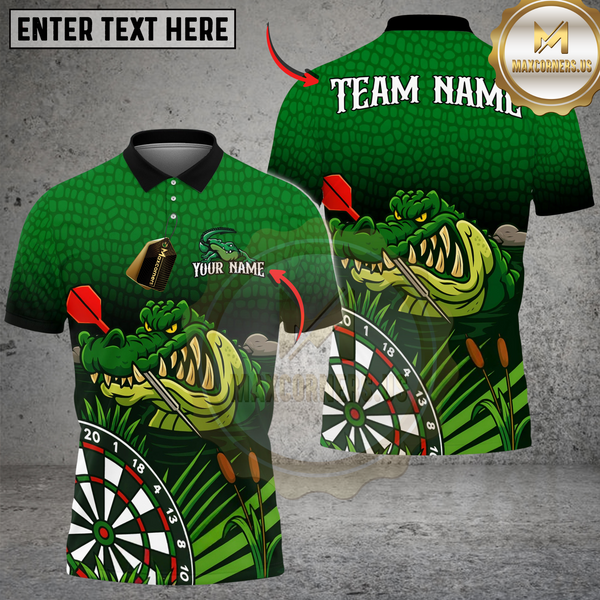 Maxcorners Darts Alligator Customized Name, Team Name 3D Shirt (4 Colors)