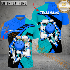 Maxcorners Crossing Bowling Jersey Multicolor Option Customized Name, Team Name 3D Polo Shirt