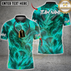Maxcorners Bowling Inferno Dragon Multicolor Customized Name, Team Name 3D Shirts