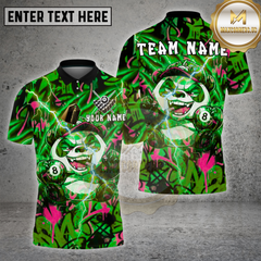 Maxcorners Billiards Shirts 8-Ball Crazy Character Design Multi Options Personalized Name, Team Name 3D Shirt