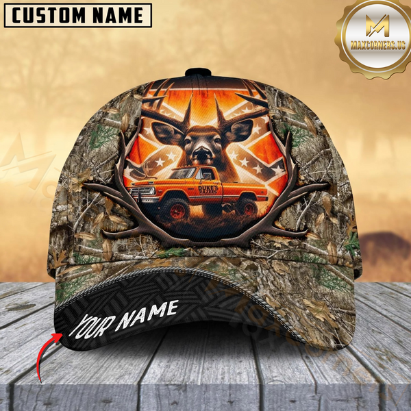 Maxcorners Truck & Buck Hunting Pattern Multicolor Personalized 3D Cap