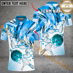 Maxcorners Color Tornado Bowling Jersey Multicolor Option Customized Name, Team Name 3D Polo Shirt