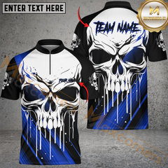 Maxcorners Bowling Skull Strike Multioptions Personalized Name, Team Name Unisex 3D Shirts
