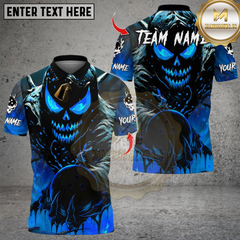 Maxcorners Bowling Evil Pumpkin Demon Multicolor Customized Name, Team Name 3D Shirts