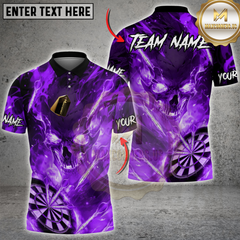 Maxcorners Darts Flaming Skull Fire Board Multicolor Customized Name, Team Name 3D Shirts