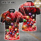 Maxcorners Colorful Twinkle Billiard Jersey Multicolor Option Customized Name, Team Name 3D Polo Shirt