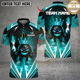 Maxcorners King Bowling Cartoon With Flame Design Multicolor Customized Name, Team Name 3D Shirts