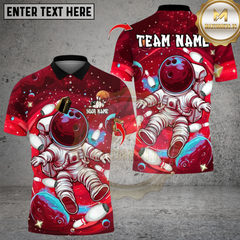 Maxcorners Bowling Vibrant Astronaut Space Multicolor Customized Name, Team Name 3D Shirts