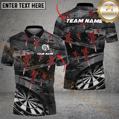 Maxcorners Darts Grunge Arrow Rain Multicolor Options Personalized Name, Team Name 3D Shirt