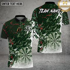 Maxcorners Dartboard Shirt Green Geometric Shatter Effect Multioptions Personalized Name, Team Name Unisex 3D Shirt (4 Colors)