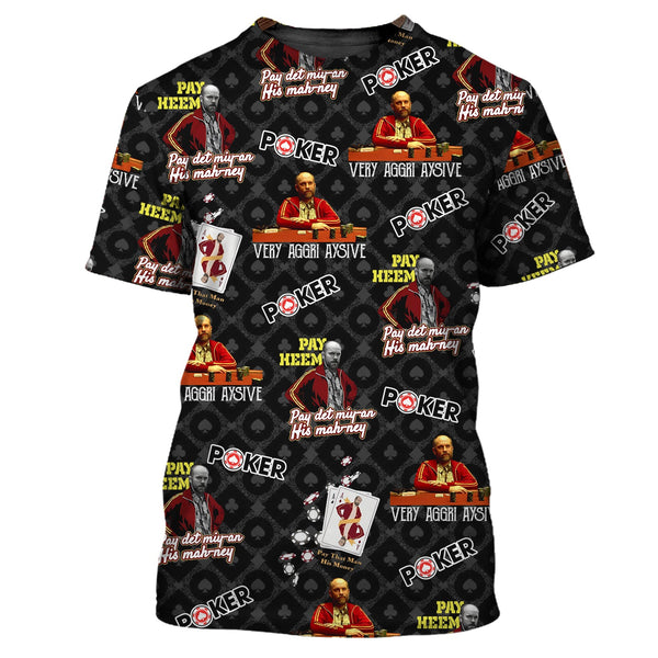 Rounders Teddy KGB Poker Pattern Polo Shirt - Men's Poker Club Shirts for Team