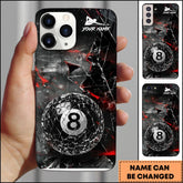 Maxcorners Billiards Shattered Glass 8 Ball Personalized Name Phone Case