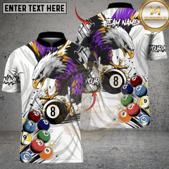 Maxcorners Billiards Eagle Strike 8-Ball Multicolor Customized Name Team Name 3D Shirt