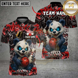 Maxcorners Bowling Graffiti Panda Multicolor Customized Name, Team Name 3D Shirts