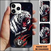 Maxcorners Billiards White Tiger Claw Marks Ball Personalized Name Phone Case