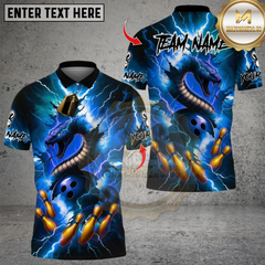 Maxcorners Bowling Thunder Snake Multioptions Personalized Name, Team Name Unisex 3D Shirts