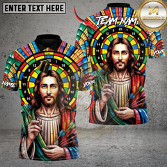 Maxcorners Darts Holy Light Dartboard Personalized Name, Team Name 3D Shirt