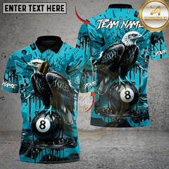 Maxcorners Billiards Champion Eagle 8 Ball Multicolor Customized Name, Team Name 3D Shirt
