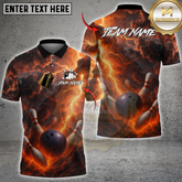 Maxcorners Bowling Thunder Strike Multicolor Customized Name, Team Name 3D Shirt